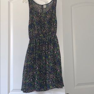 H&M Black Floral Chiffon Dress